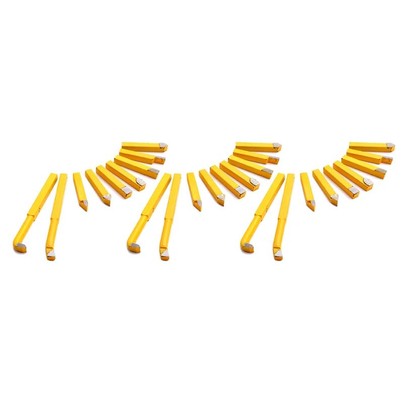 

A53Q-27Pcs YW1 Carbide Brazed Tip Tipped Lathe Cutter Tools 8X8mm Shank High Hardness Turning Milling Welding Bit