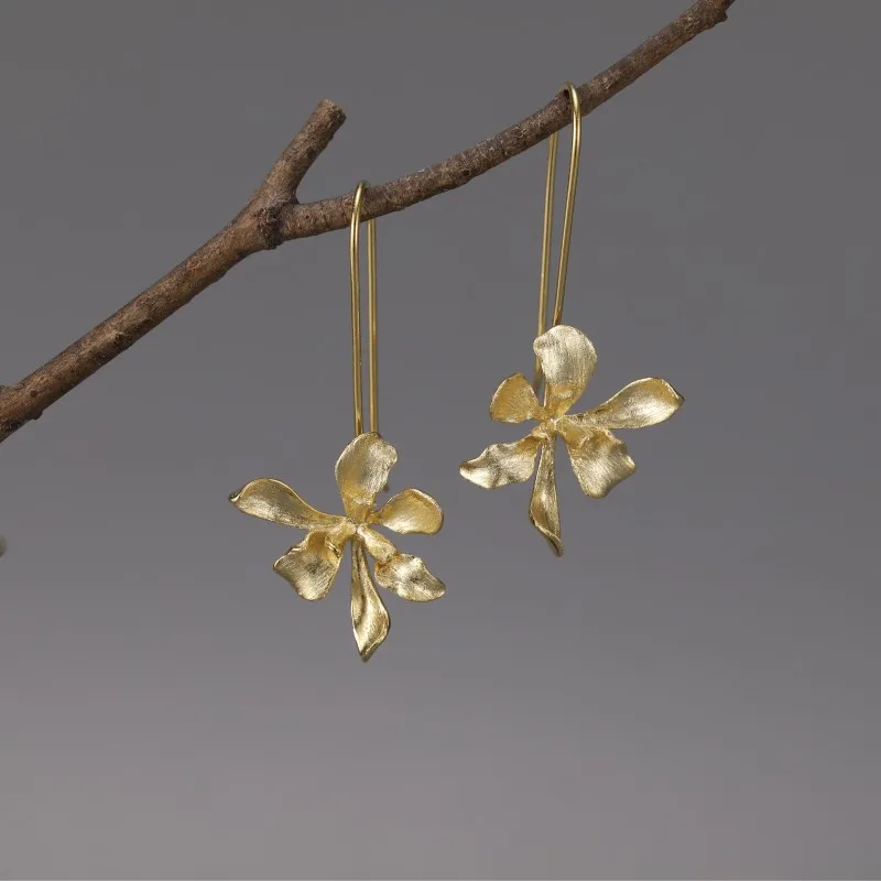 

Женские серьги-подвески Lotus Fun, длинные серьги из серебра 925 пробы в французском стиле, Изящные Ювелирные изделия