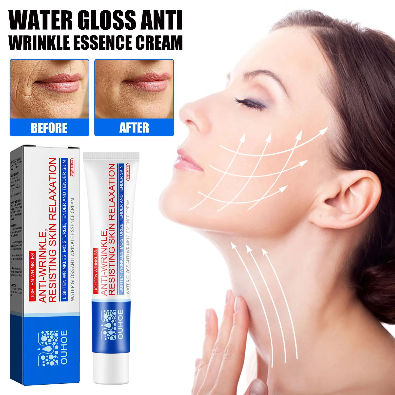 Crème hydratante anti-âge pour le visage, déformable instantané, raffermissant, atténue les ridules, raffermit la peau lisse, nourrissant