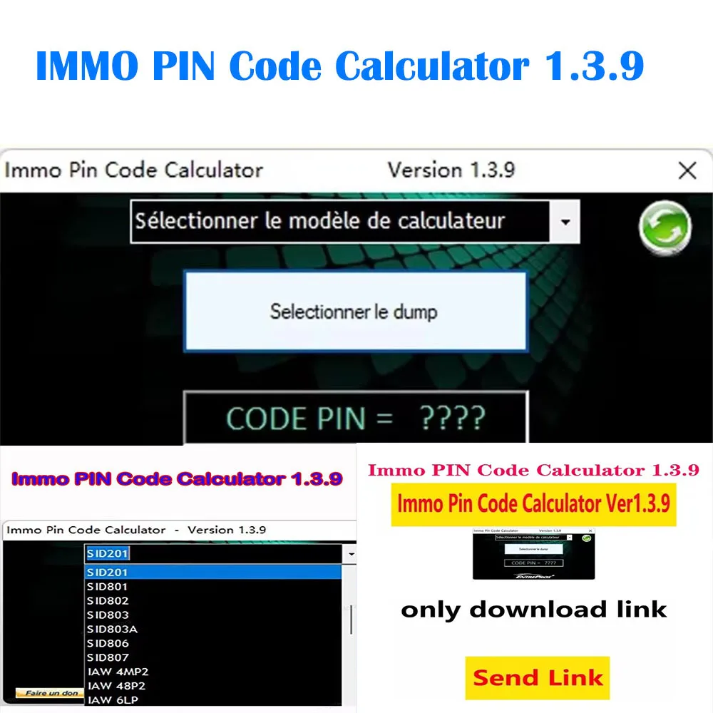 

Immo PIN Code Calculator 1.3.9 software decode pin code on many PSA ecu’s by dump for Psa Opel for Fiat Vag Cars Repair Software