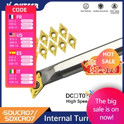 H08K-SDUCR H10K-SDUCR H12M-SDXCR HSS turning tool lathe boring bar small diameter deep hole boring cutter DCMT07 Carbide Insert
