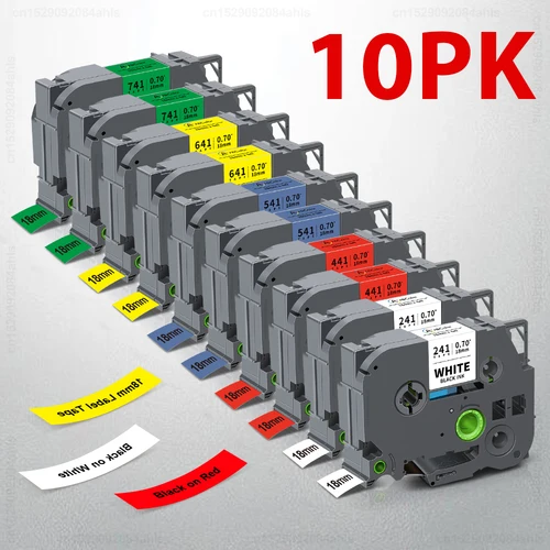 5 Uds/10 Uds Tze241 18Mm Cinta De Etiquetas Compatible