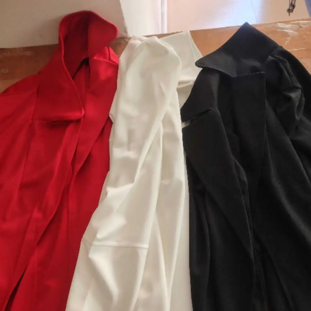 Women Suit Jacket Elegant Lapel Long Sleeve Women's Suit Coat Slim Fit Business Outerwear Jacket Solid Color Open Front for Work