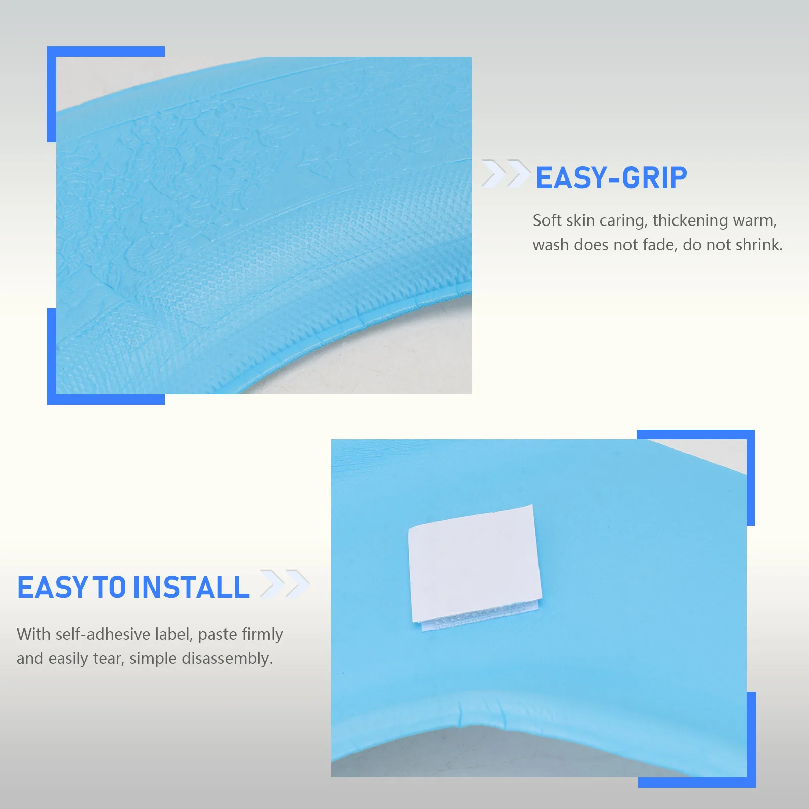 

Sky Blue Toilet Seat Cushion Thickened Waterproof Paste Mat For Home Hotel Use Cuttable Soft Cover Warmth Non-Slip For