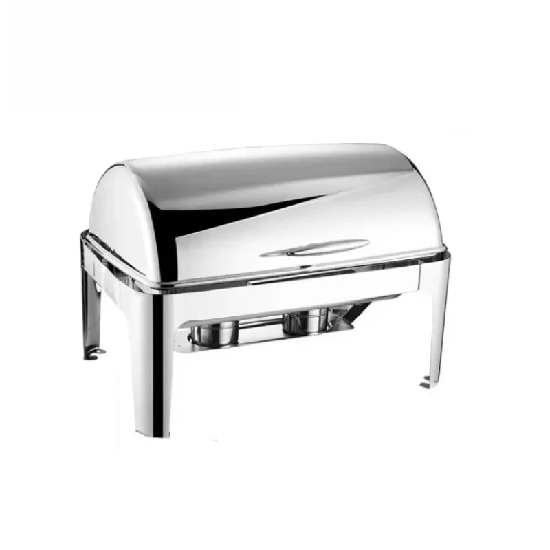 Supply luxury food warmer round hydraulic hot pot hinge golden hot pot buffet