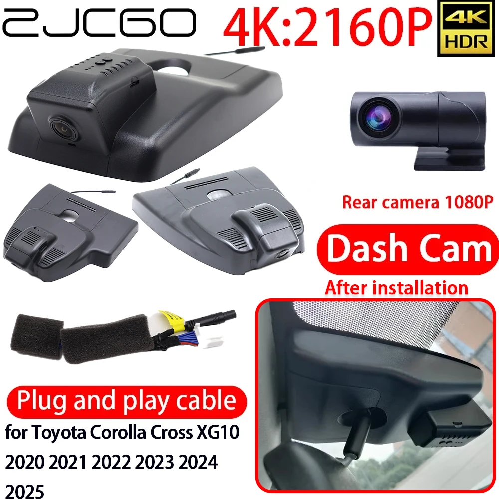 

ZJCGO 4K DVR Dash Cam Wifi Front Rear Sony Lens Camera 24h Monitor for Toyota Corolla Cross XG10 2020 2021 2022 2023 2024 2025