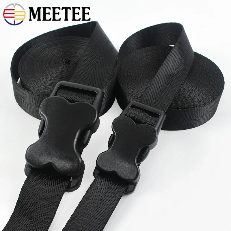 1-10Sets 20/25/32mm Dog Collar Repair Accessories Black Webbing Strap Plastic Release Buckle Bag Tape Adjust Closure Clip Clasp