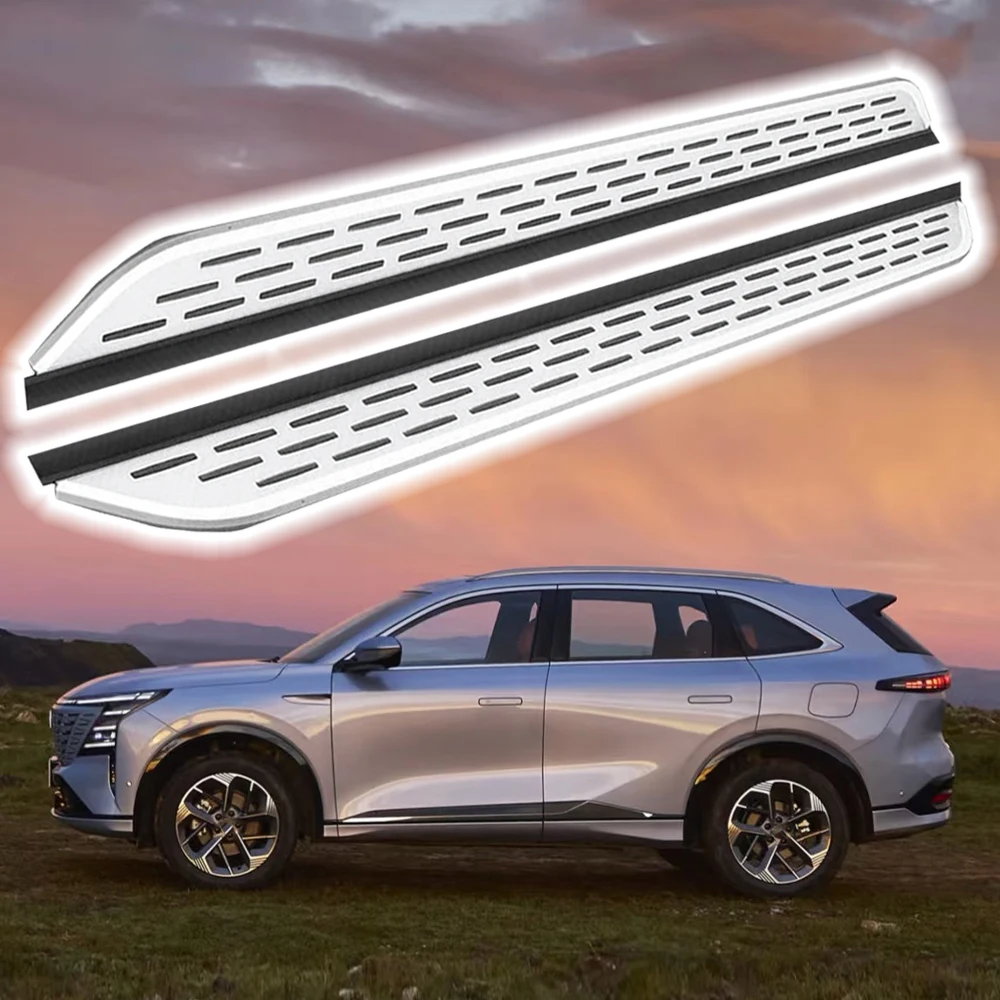 Non-slip Aluminum Alloy Side Running Boards Foot Step Pedal For Changan CS75PLUS 2025-2026 2PCS No Drilling Direct
