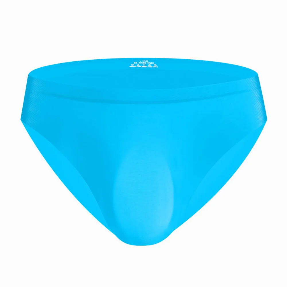 Men's Ultra-thin Transparent Seamless Bikini Ice Silk Briefs Sissy 3D Bulge Pouch Japanese Thongs Adult Underwear Men's Panties
