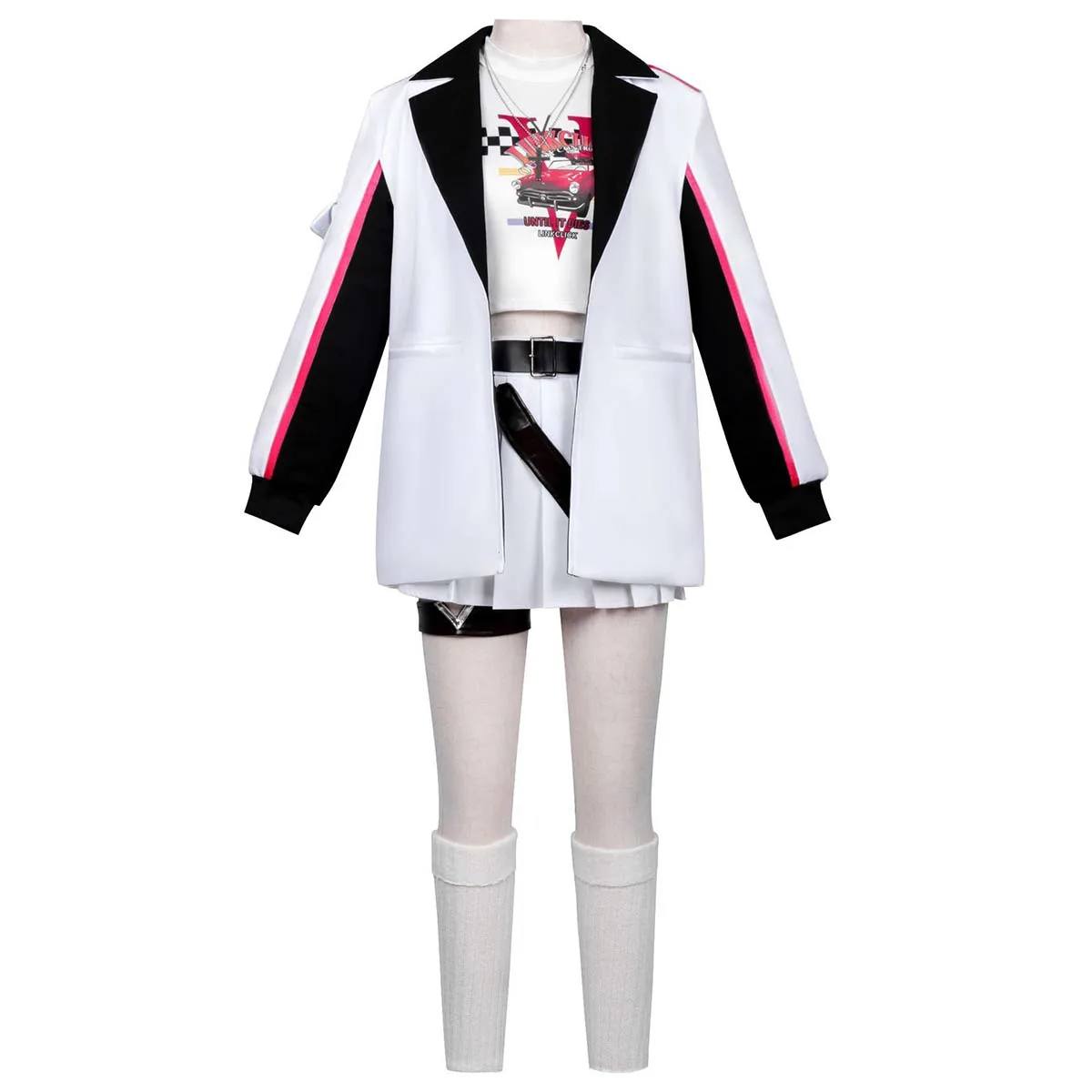 

Anime Link Click Cosplay l Li Tianchen Tianxi Cosplay White Uniform Costume Or Pink Wig