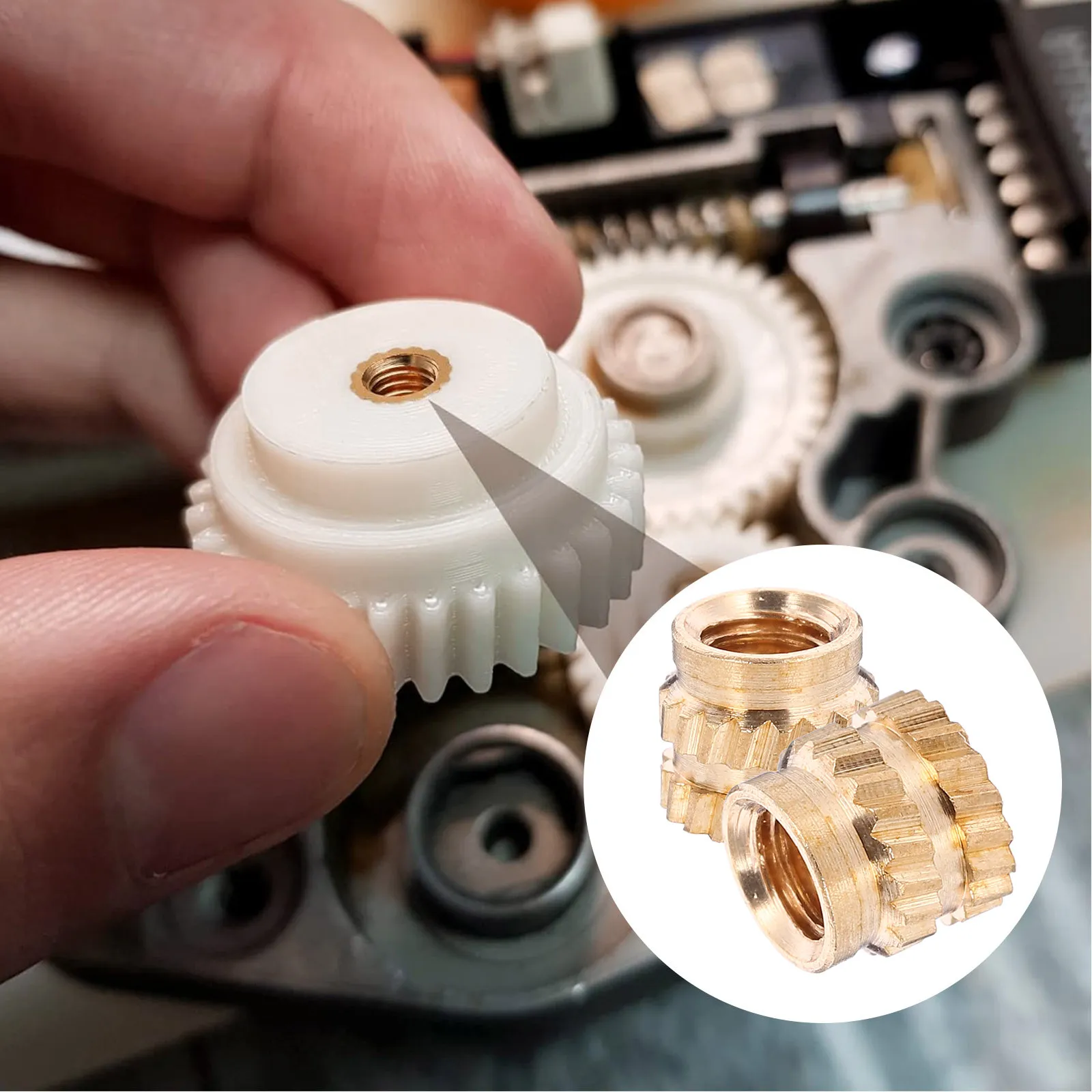 

100Pcs Reliable Brass Heat Set Insert M3 Female Thread Knurled Embedment Nut for 3D Printing Injection Molding Threaded Insert