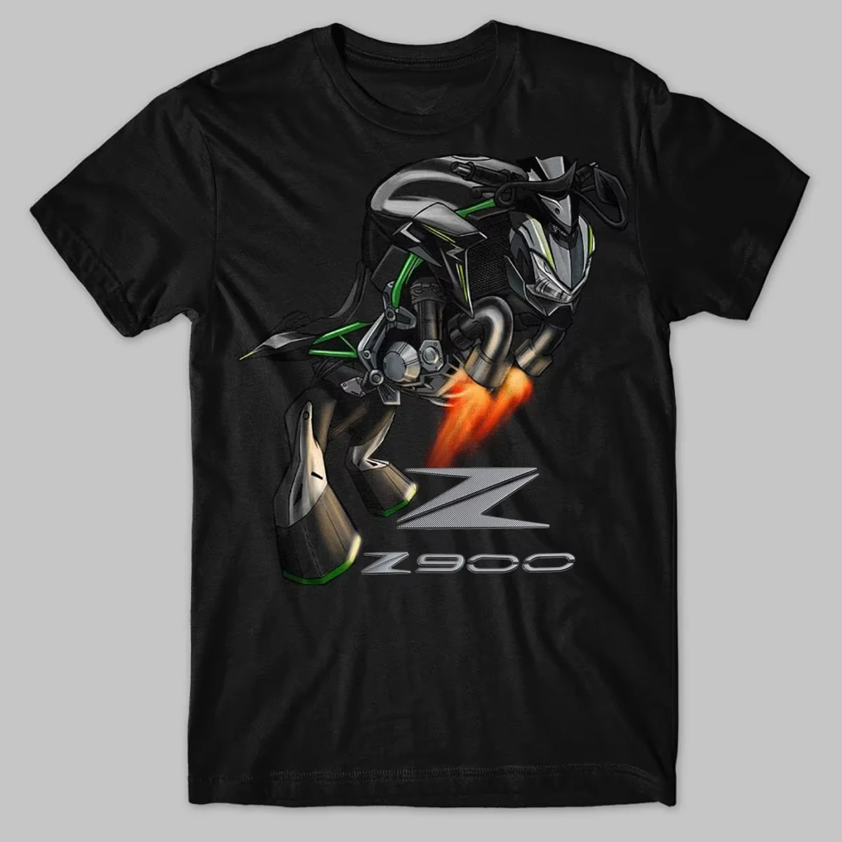 2026 New Japanese Z900 Motorcycle Bull Print T-Shirt Mens Short Sleeve Casual Streetwear