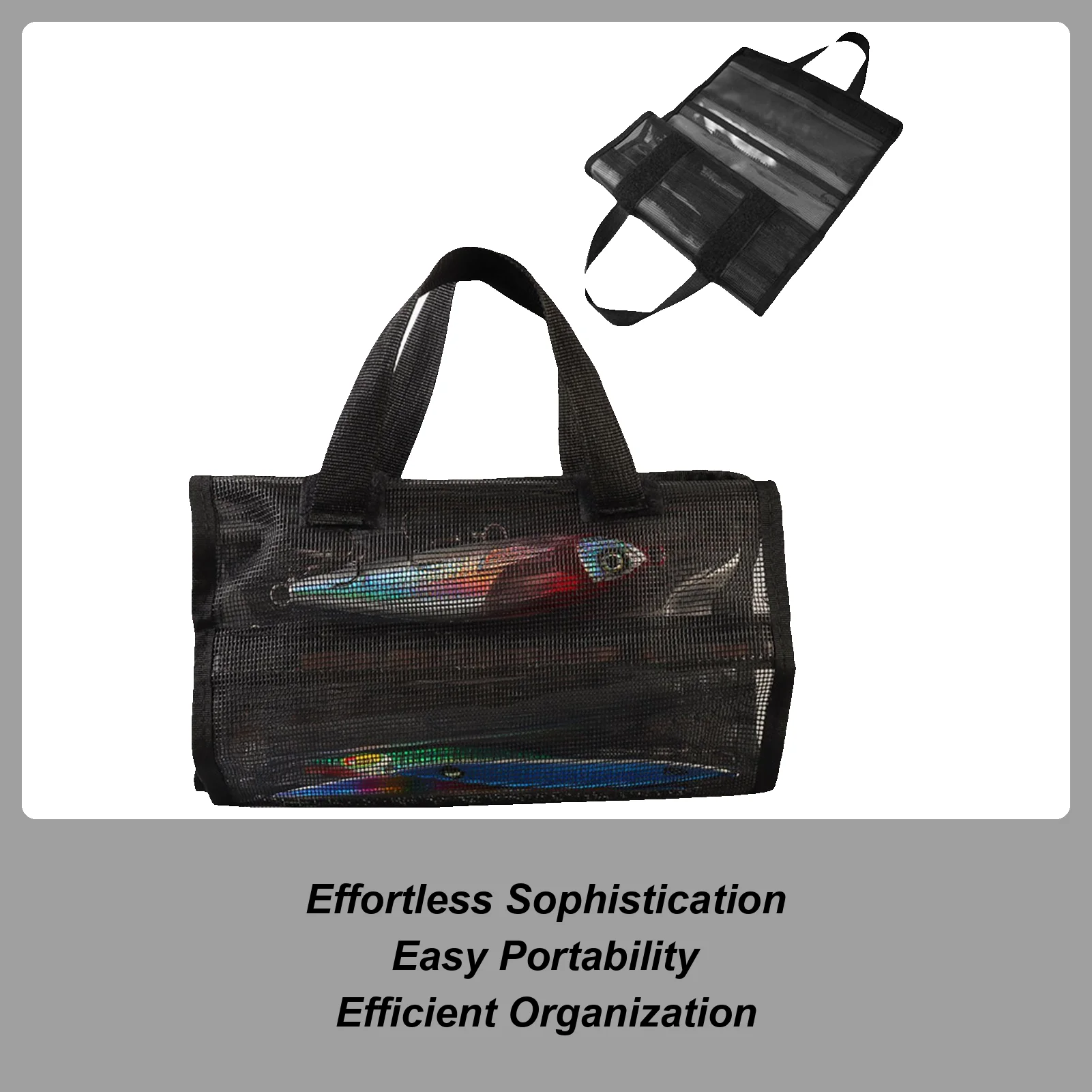 

Портативные сумки для рыболовных приманок, грязеотталкивающая сетка, складная сумка с крючком для приманки, дышащая сумка большой вместимости, аксессуары для рыболовных снастей