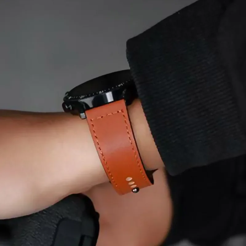 20/22 مللي متر حزام من الجلد لساعة سامسونج 7/6/4/5 40 44 مللي متر 43 مللي متر برو 45 مللي متر سوار لساعة جالاكسي 4 كلاسيك/نشط 2/3 46 مللي متر