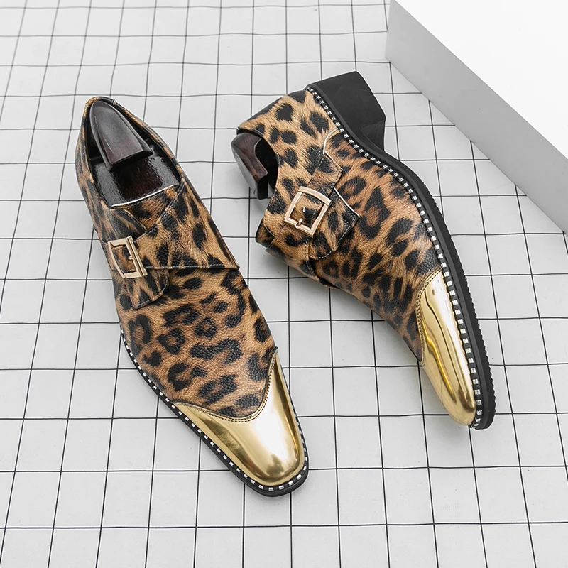 New Leopard Print Pointed Loafer Classic Casual Shoes British Style Slip on Flats Driving Shoes Business Wedding Business Shoes