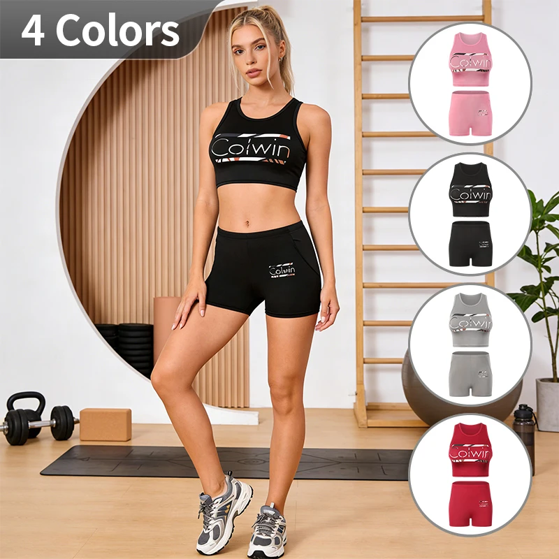 

Women's Suit Vest Shorts Printed Fashionable Slim Fit Set Summer Sports Running Yoga Interior Comfortable Home Clothes Trendy