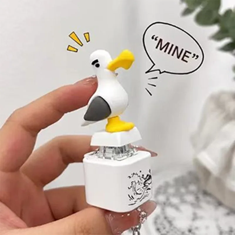 New Mine Seagull Lizard Button sounding Keychain Luminous Electronic Pendant Keyboard Type-C Rechargeable Stress Relief Prop Gif