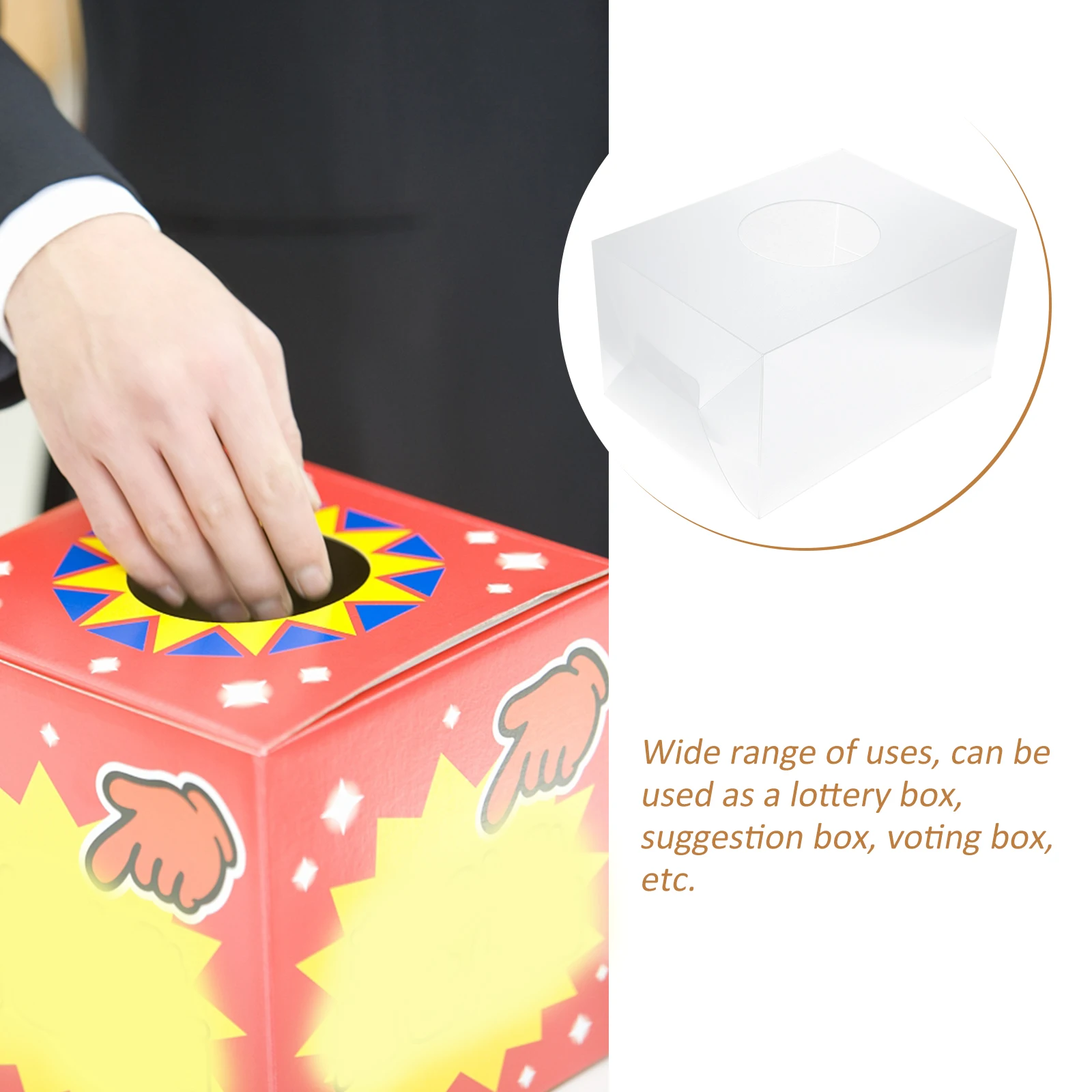 

2Pcs Lottery Box Transparent Acrylic Storage Bin Large Capacity Promotional Container Office Christmas Sturdy High