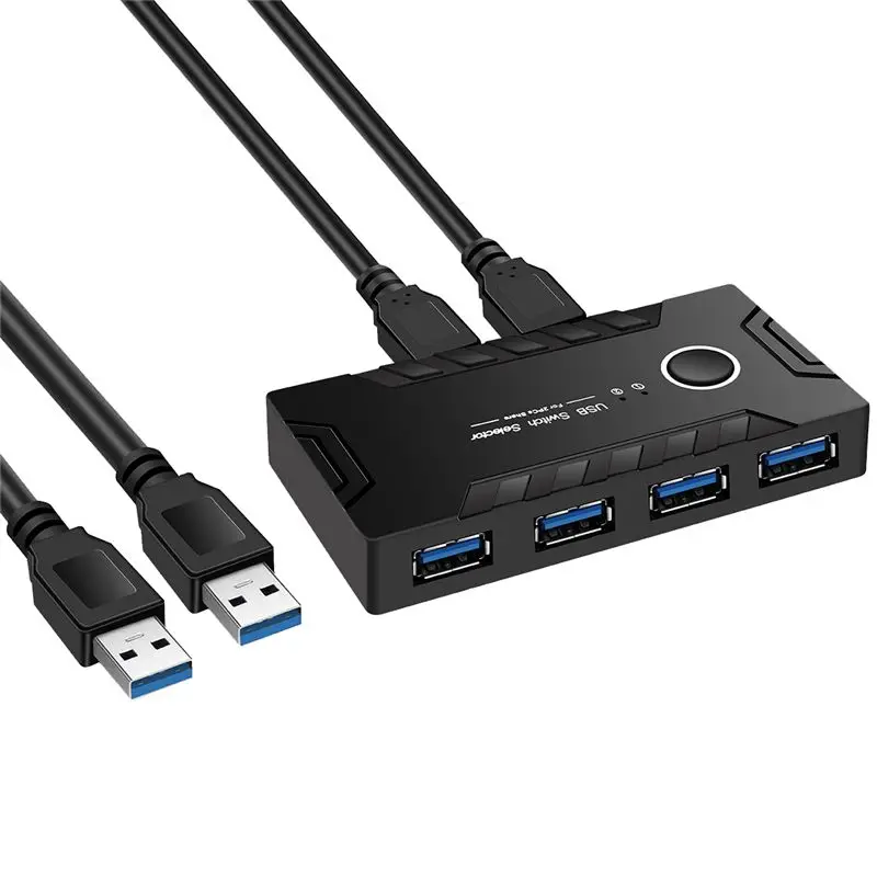 

AED6-USB 3.0 KVM Switcher 2 In 4 Out For Keyboard Mouse Printer Monitor USB 3.0 Switch USB Switch Controller Hub Adapter
