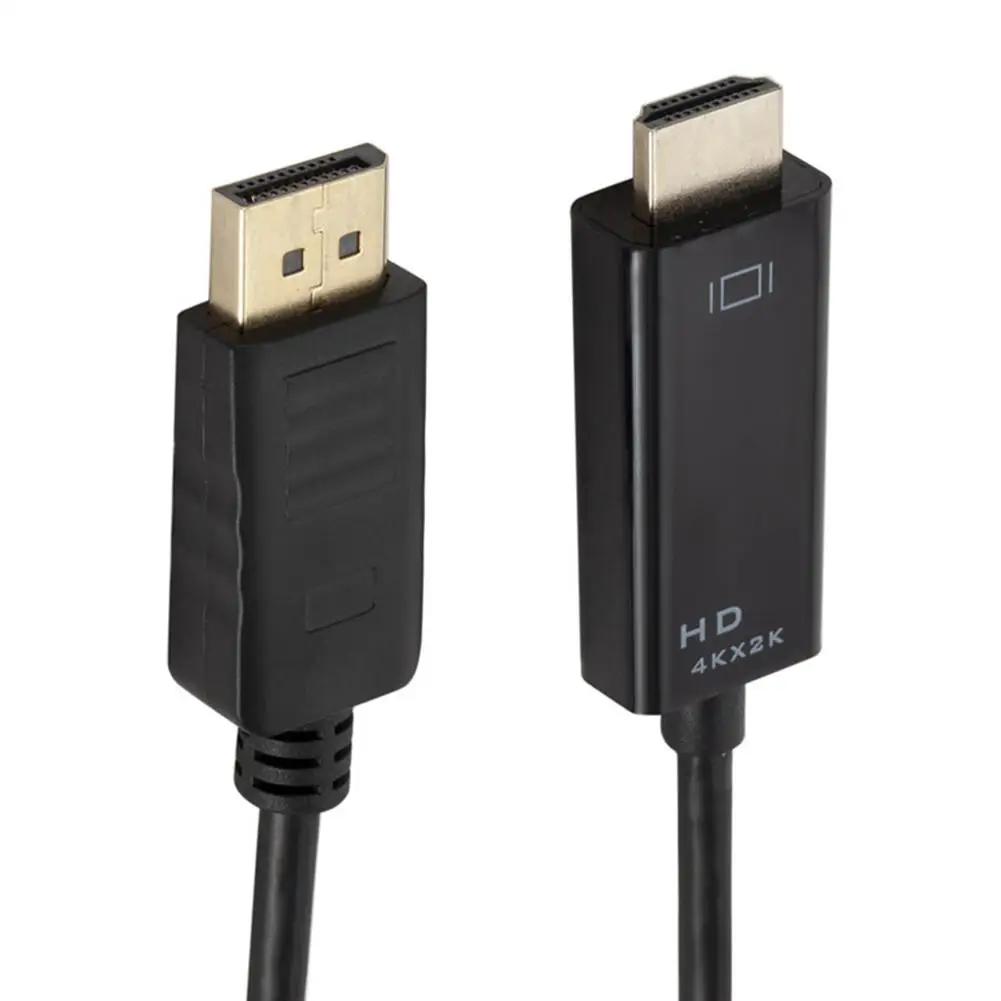 DP do HDMI konwerter Adapter do kabla 4K 1080P z męskiego na męskie kompatybilny z DisplayPort do HDMI kabel Adapter Audio wideo do PC TV H5I7