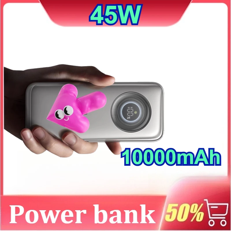 10000 mAh Power Bank 45 W Intrekbare Ingebouwde Type-C Snelle Oplaadkabel Voor iPhone 17 16 voor Samsung S25 Poco voor Xiaomi Laptop