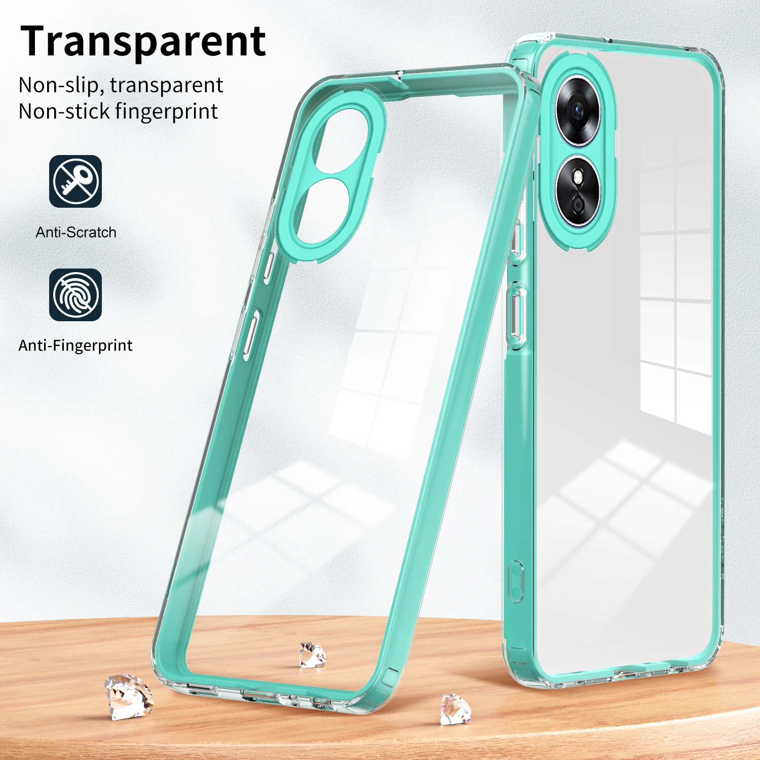 3 IN 1 Frame Clear Case for OPPO A17 4G Luxury Transparent Shockproof Soft Silicone Hard Back Phone Cover OPPO A17 A 17 17A 1 7