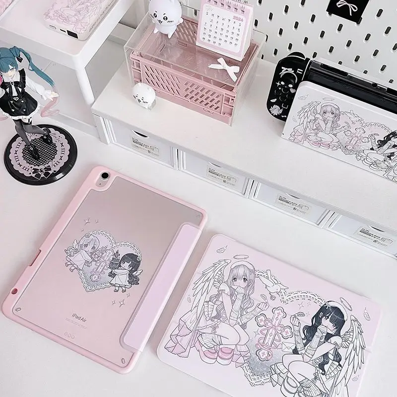 

Y2K Japanese Anime Girl Tablet Case For iPad Pro 11 13 M2 M4 M3 9.7 10.2 5/6th 7/8/9/10/11th Mini 6 7 Air 3 4 5 6 Stand Cover