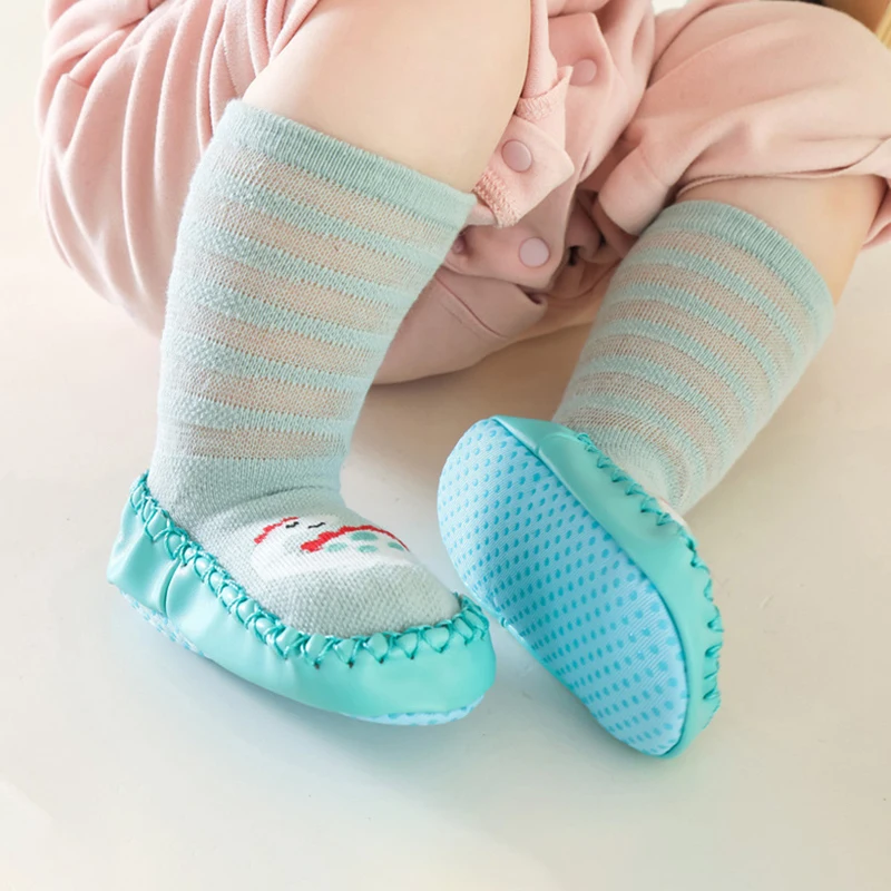 Baby Summer Mesh Floor Socks Anti-Slip Newborn First Walkers 0-3Year Boy Girl Spring Summer Breathable Mid Tube Socks Footwear