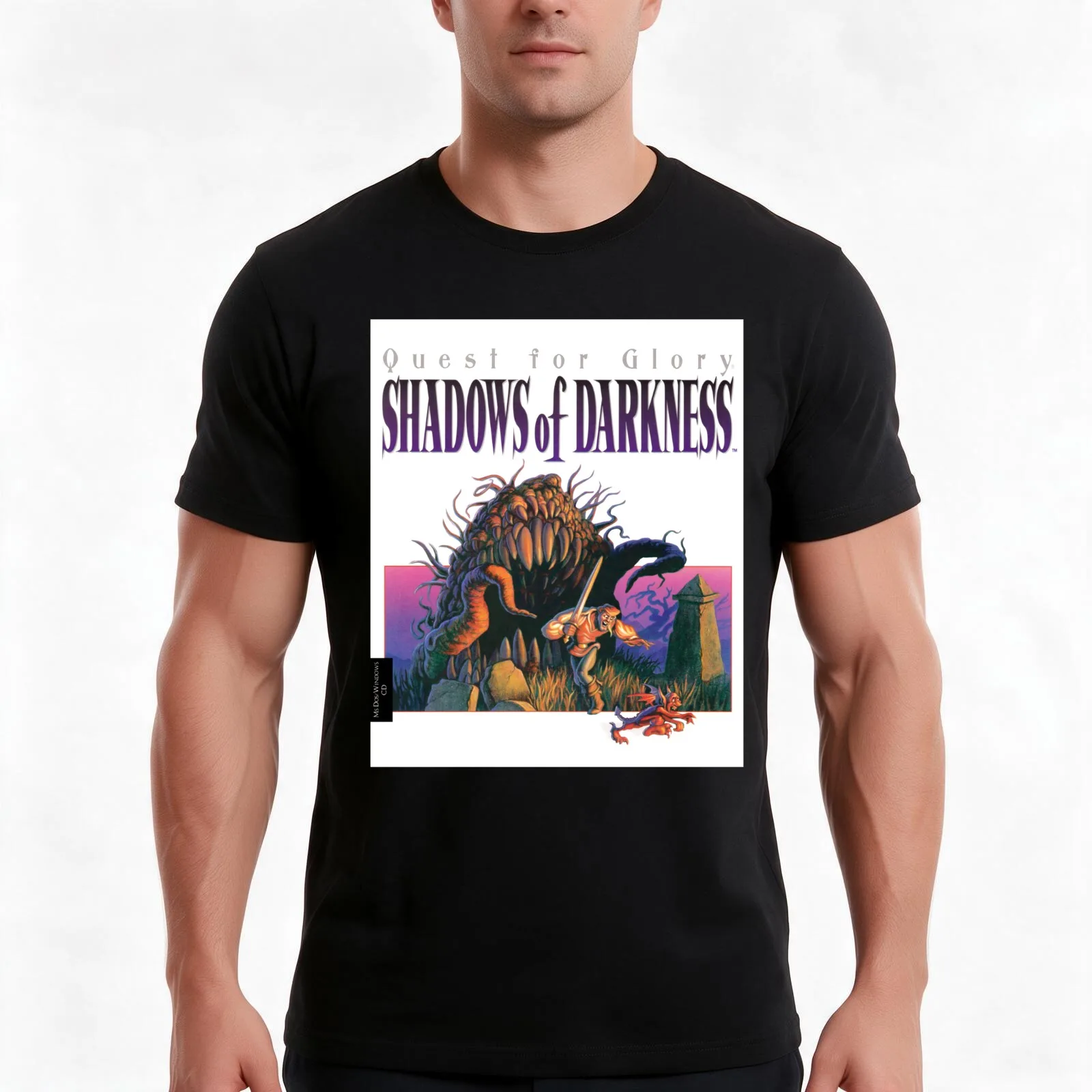 Quest for Glory - Shadows of Darkness T-Shirt, Summer Casual Cotton Tee, Oversized Streetwear Tops, Vintage Graphic Print