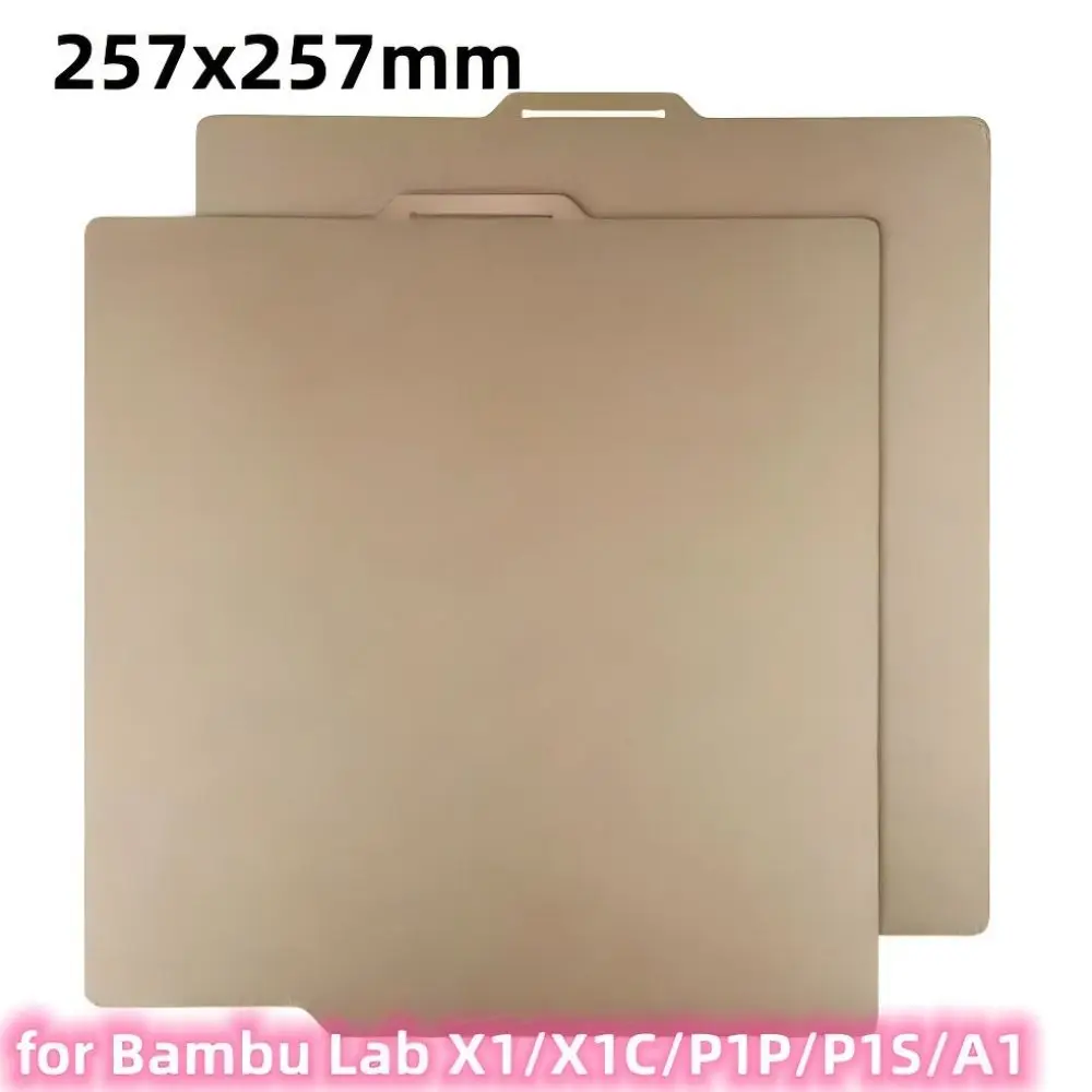 

Строительная пластина PEI Bed Bambu Lab X1/P1P/P1S, двухсторонняя текстура 257x257 мм, лист пружинной стали для бамбуковых лабораторных аксессуаров для 3D-принтеров