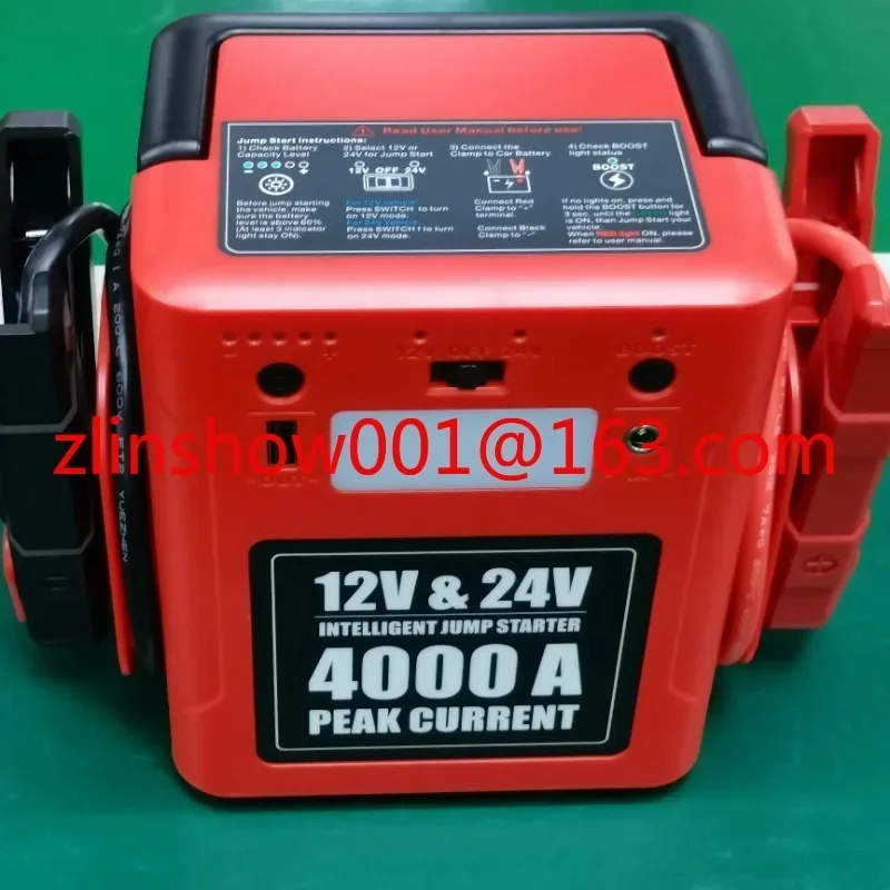 Upgraded 42000mah car jump starter 12V/24V peak current 4000A booster Power Bank Jump Starter for Heavy  Truck