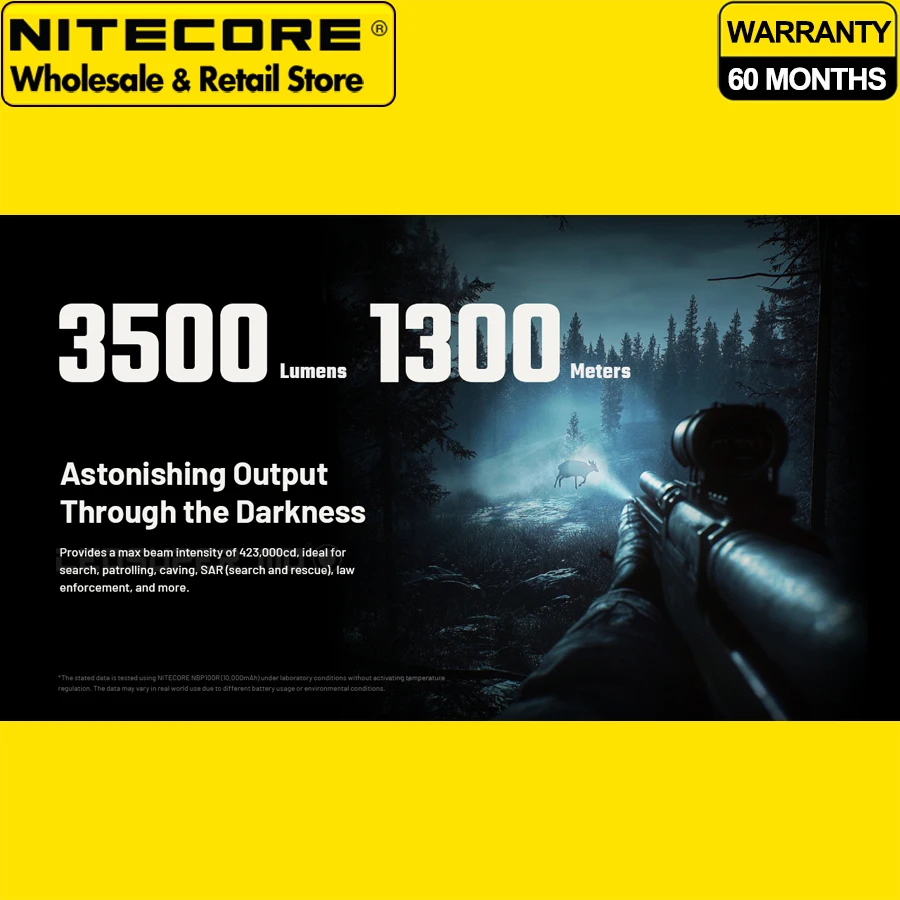 Long Range 1300 Meters Beam Distance NITECORE MH40 PRO Searchlight Hunting Flashlight with Wireless Remote Switch