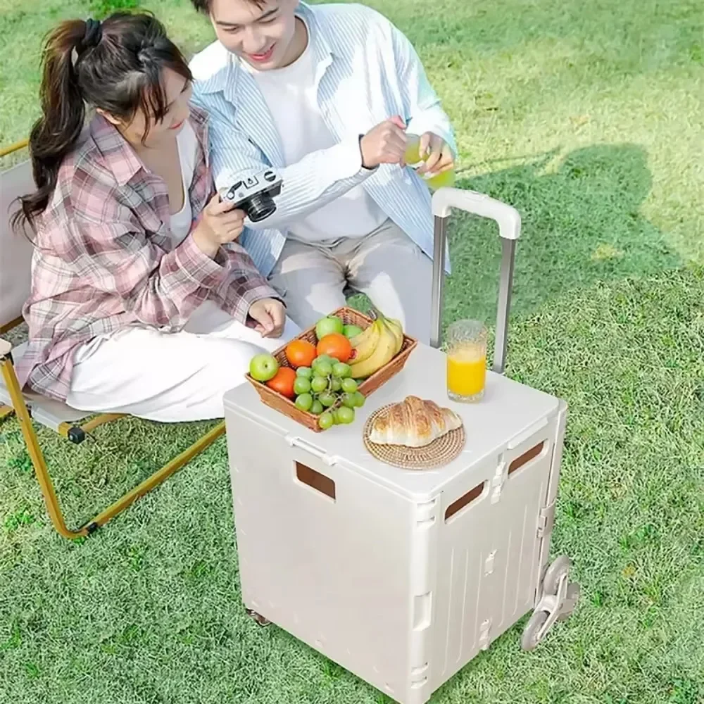 Klappbarer Einkaufswagen, Outdoor, Camping, tragbarer Wagen, multifunktionale Aufbewahrungsbox,