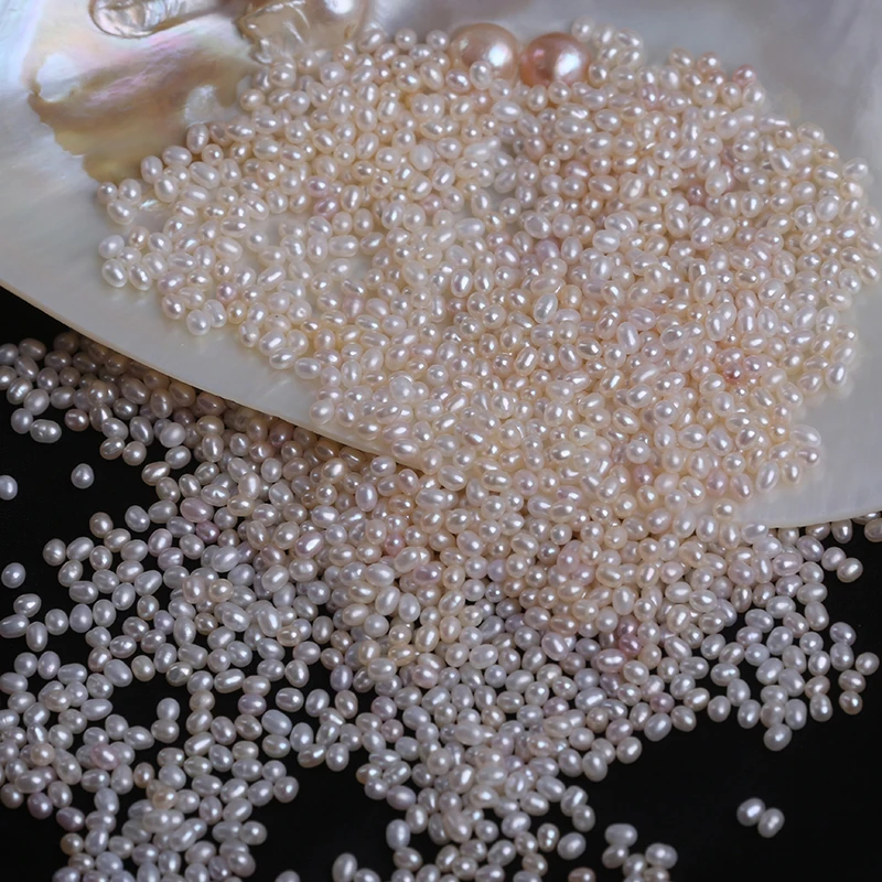 2.2-2.6mm White  Rice  Freshwater Loose  Pearl Beads  Cultured Small Size  Loose Pearl