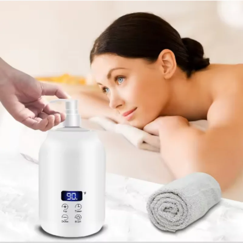 

NEW Massage Oil Warmer Digital Lotion Cream Heater With LED Display Bottle Dispenser For Home Salon Spa Massage