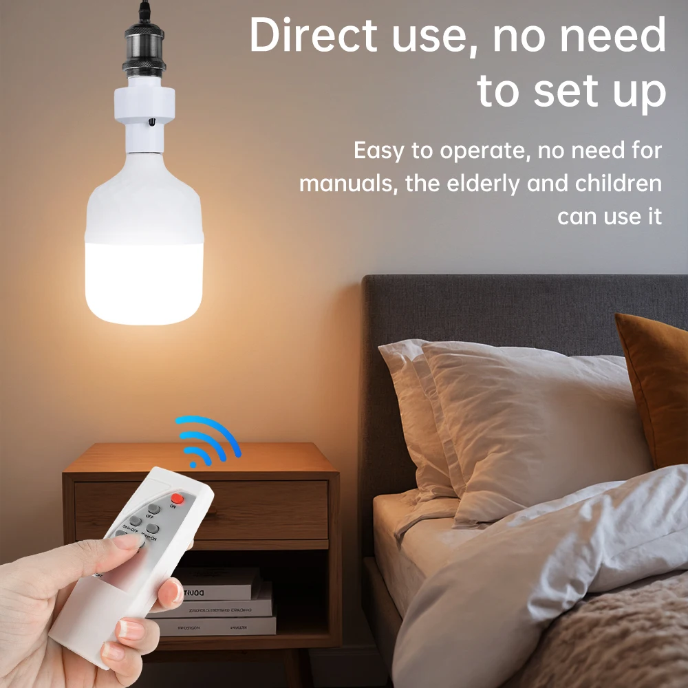 ワイヤレスリモコン E27 ランプホルダー AC85-265V 赤外線スマートコンバーチブル LED ランプホルダー、時限リモコン付き
