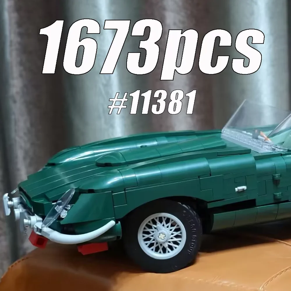 1673pcs NEW Technical Classic Convertible Sports Car Vintage Famous Green Roadster Display Model Building Blocks Adult Toy Gifts
