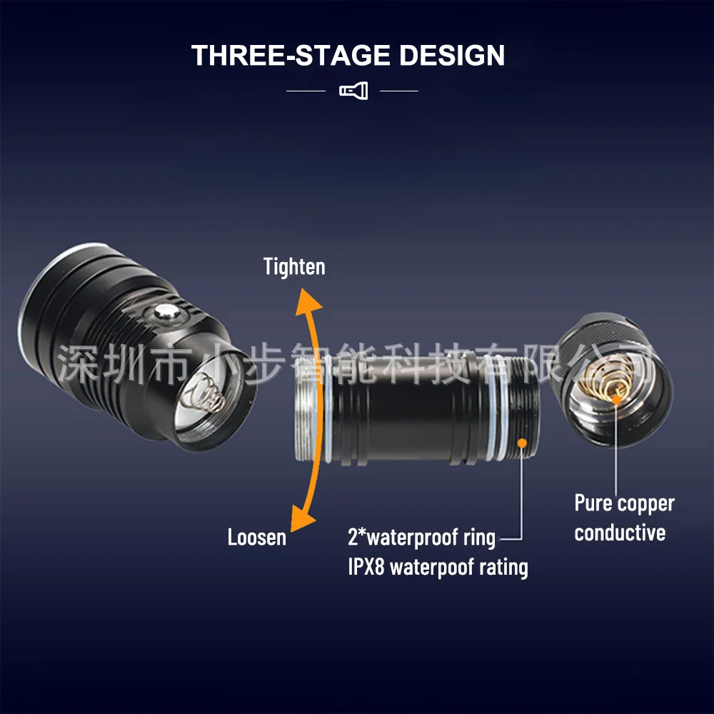 The New Flashlight High-power Lamp Can Be Used with P50/SST40 Bead Lumens Up To 2000