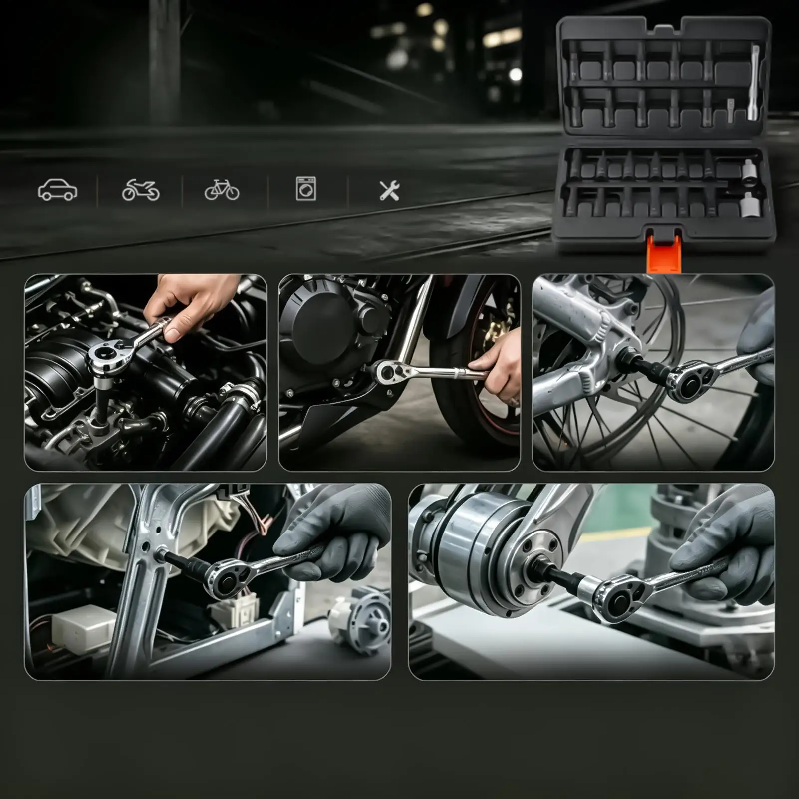 Hex Bit Socket Set Metric And Imperial Hex Key Repair Bit Tools Kit Drive Socket Maintenance Set For Home Garage Workshop
