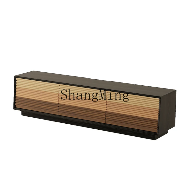 

ZYY TV cabinet/black walnut cherry wood solid wood blackened medieval retro living room TV cabinet