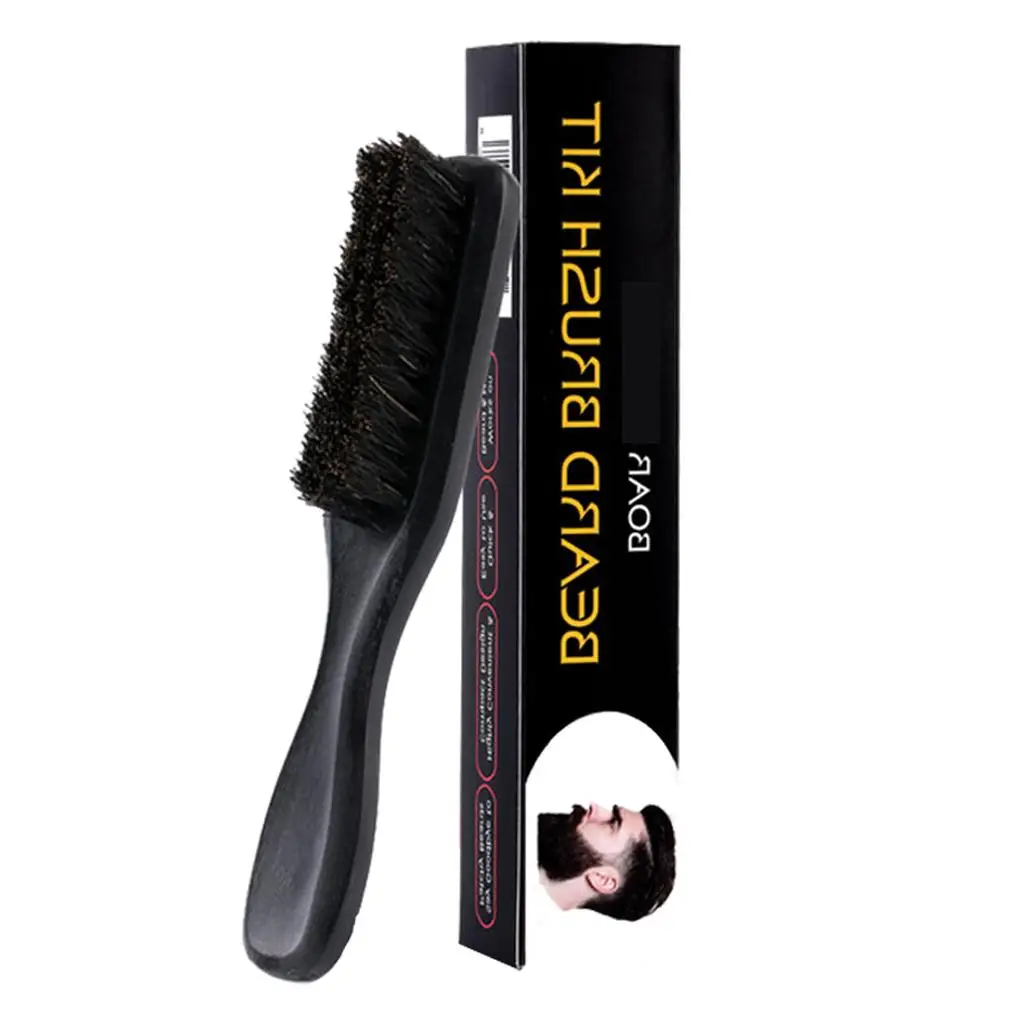 

Wooden handle men's beard brush facial hair brush beard grooming brush for