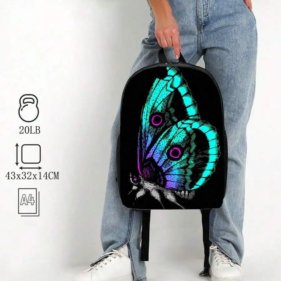 

Unisex Casual Large Capacity Butterfly Print Backpack For Adults