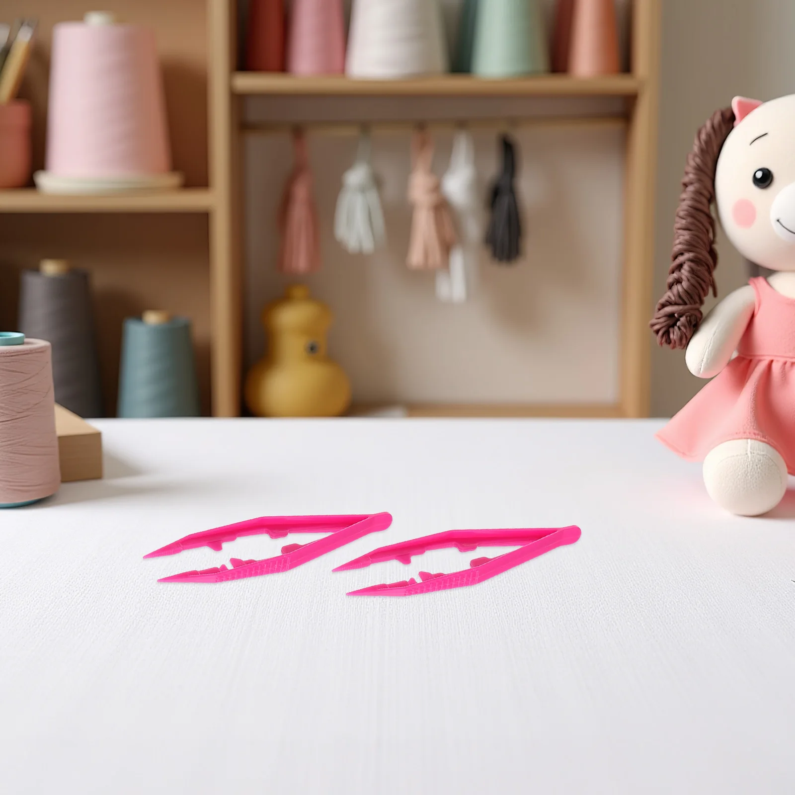 50 個のプラスチック製ピンセット子供用小さなビーズピッキングツールカラフルな軽量細い先端クラフトトング DIY 用