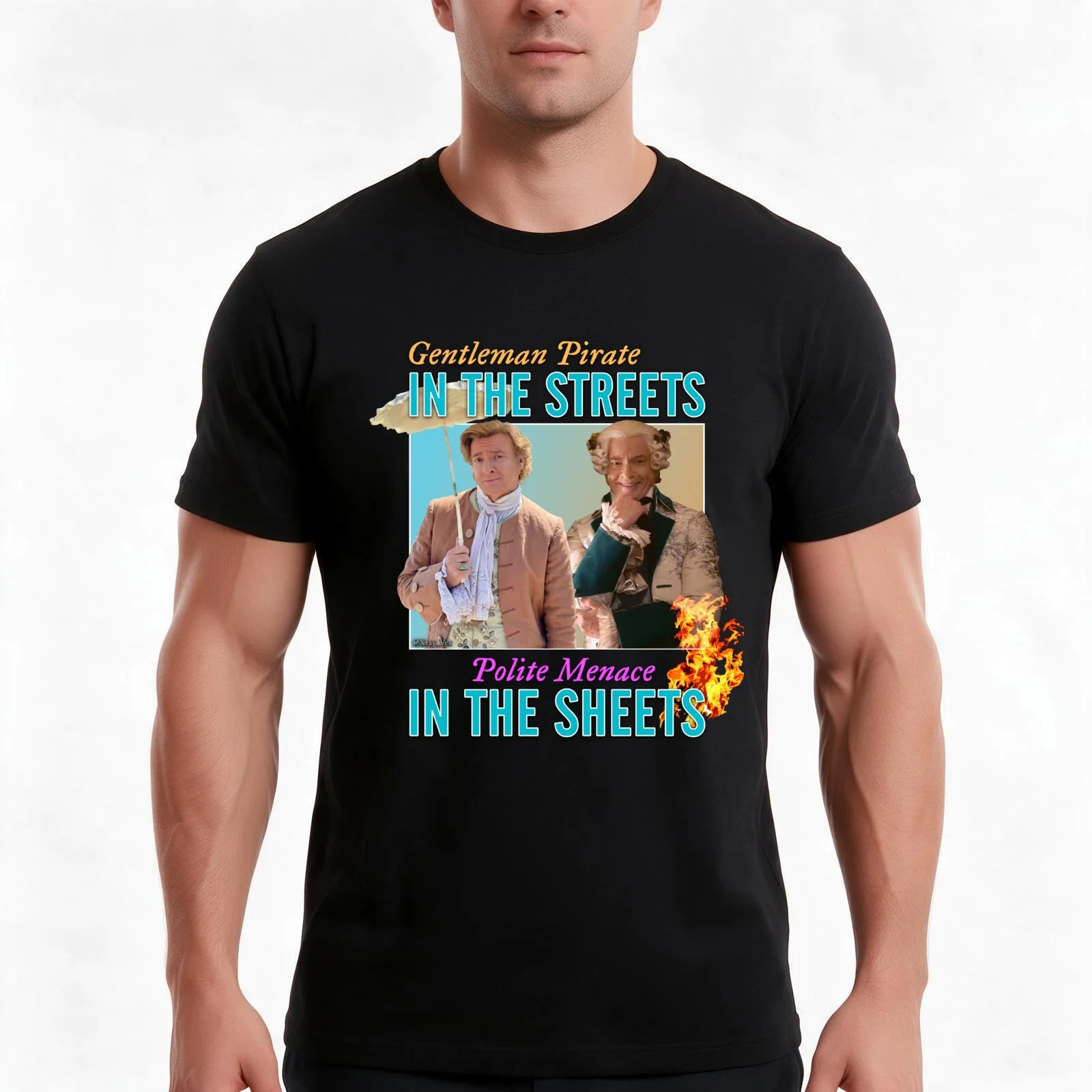 Stede Bonnet - Gentleman Pirate in the Streets, Polite Menace in the Sheets T-Shirt, Summer Casual Cotton Tee, Unisex Men Women