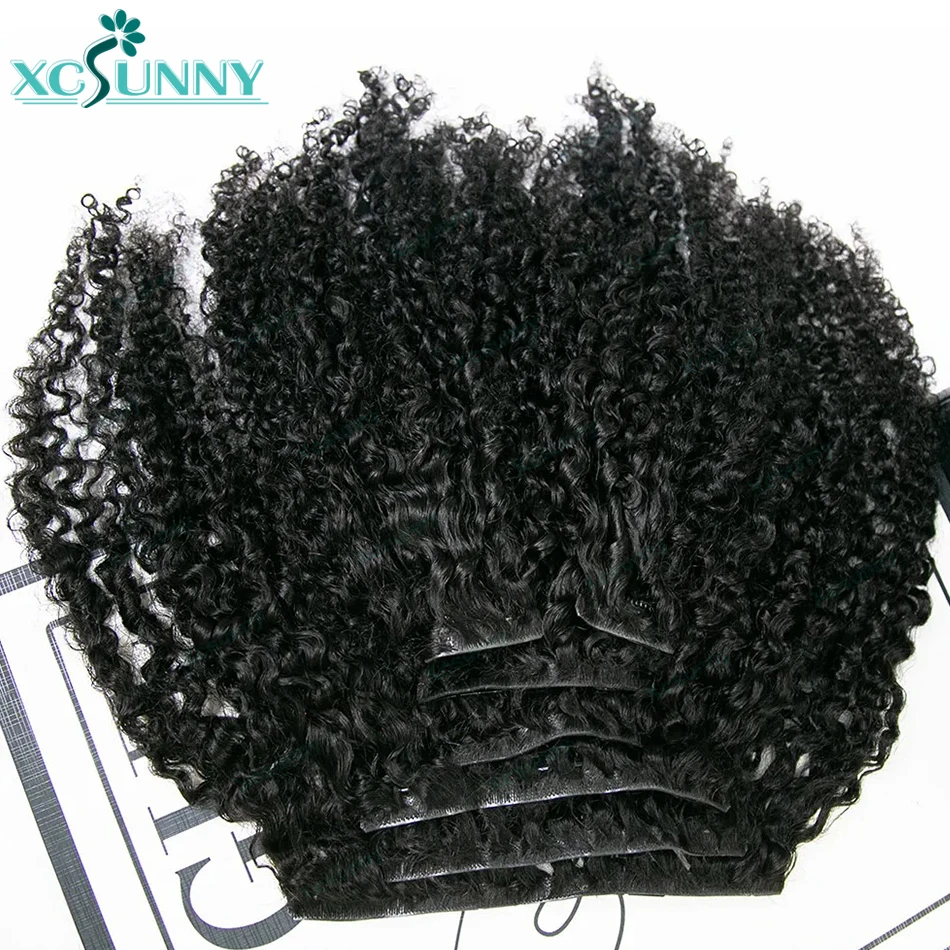 غير مرئية حافة كليب Ins شعر مستعار بشري غريب مجعد حقن بولي Tape الشريط لحمة سلس كليب Ins الشعر البشري #4