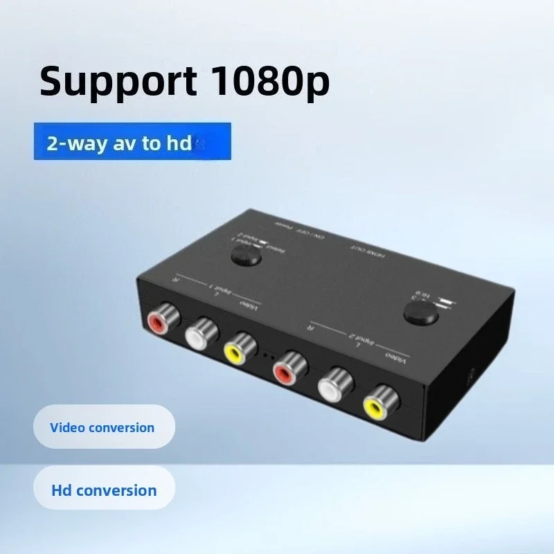 2 Way AV to HD-Compatible 2AV TO HD-Compatible 2RCA TO HD-Compatible Multi-Function Convenient Signal Converter