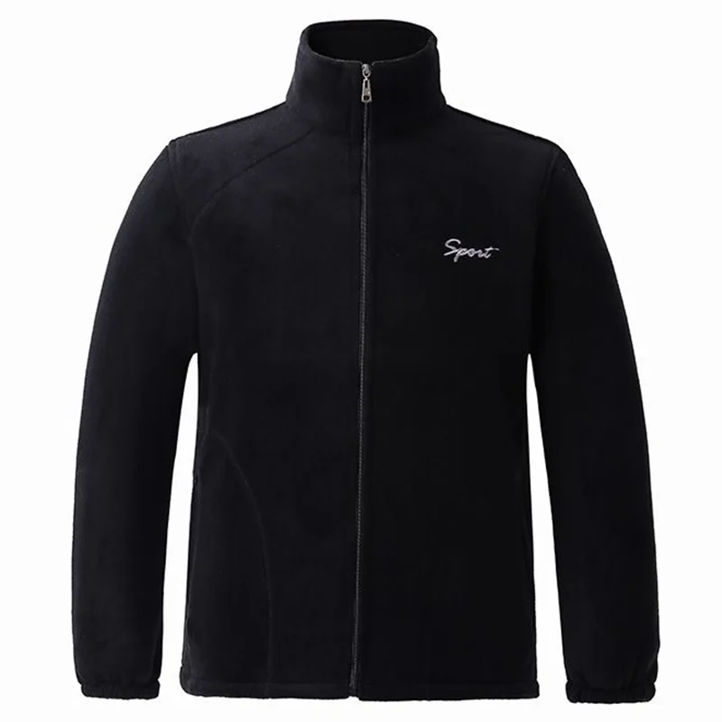 Winter Thicken Polar Fleece Jacket Warmth Windproof Full Zip Up Coat Multiple Pockets Outdoors Plus Size Jackets Outwear