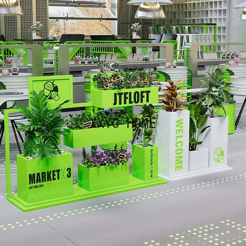 Internet Celebrity Ins Industrial Style Coffee Shop Restaurant Partition Fence Outdoor Flower Stand Planter