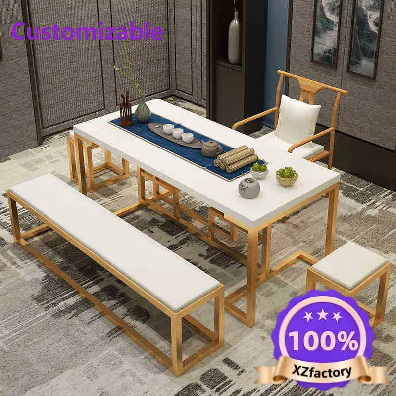 Factory Direct 2026 Top RatedSolid wood tea table and chair combination home balcony negotiation tea table office simple Zen kun