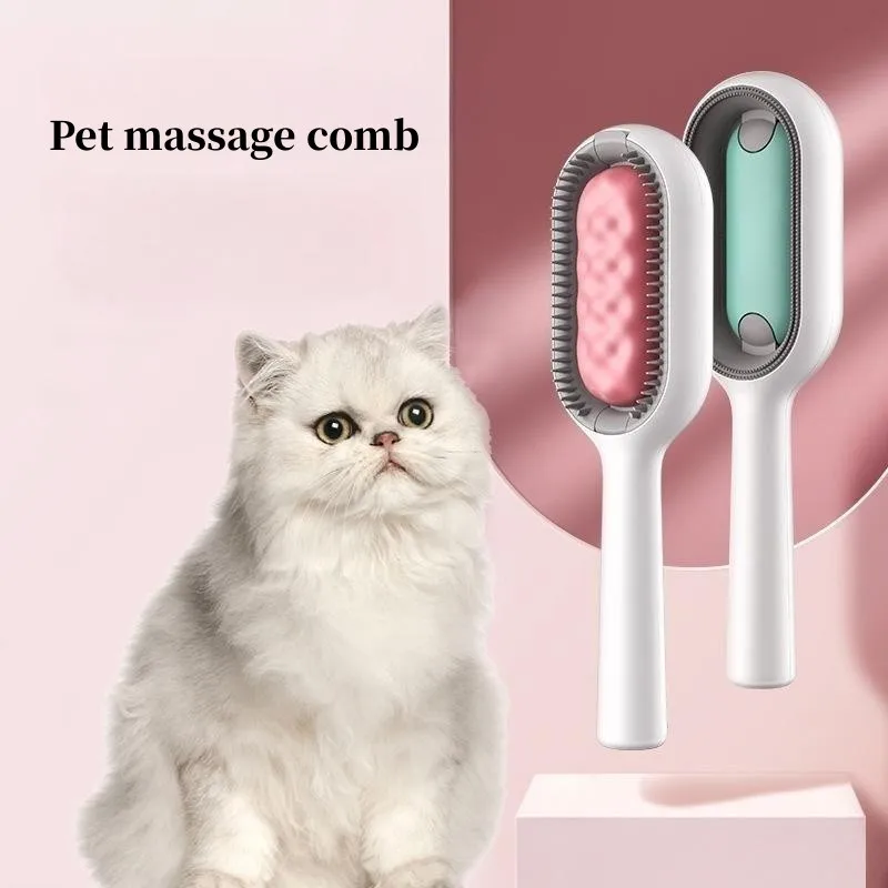 Pet Specialty Hair Removal Brushes Grooming Massage Comb Pet Double Sided Remover Brush with Wipes Pet Grooming Accessories